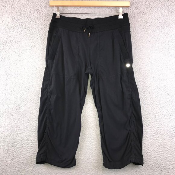 LULULEMON Wide Leg Crop Pants Black size 8 - Picture 1 of 10